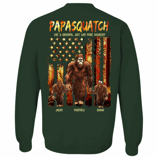 Papasquatch Like A Grandpa Just Way More Squatchy - Personalized Bigfoot Vintage Shirt Gift For Dad & Grandpa vr4 - Image 8