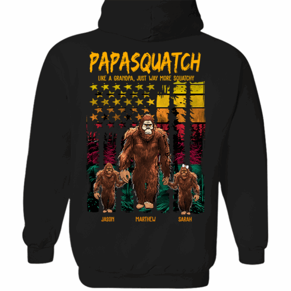 Papasquatch Like A Grandpa Just Way More Squatchy - Personalized Bigfoot Vintage Shirt Gift For Dad & Grandpa - Image 9