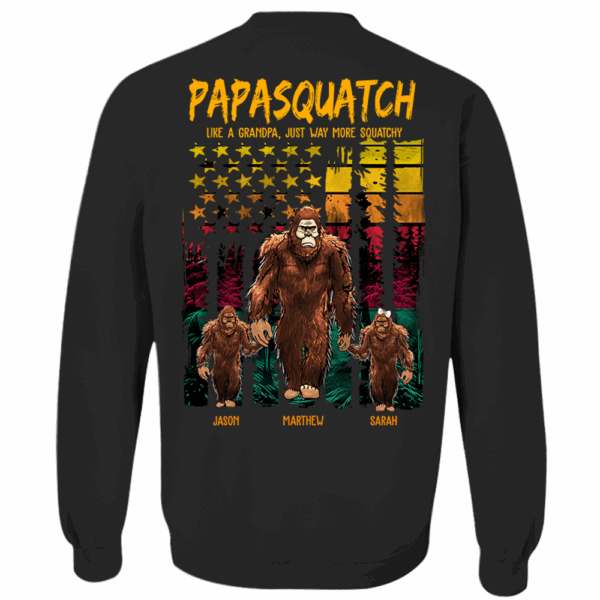Papasquatch Like A Grandpa Just Way More Squatchy - Personalized Bigfoot Vintage Shirt Gift For Dad & Grandpa - Image 5