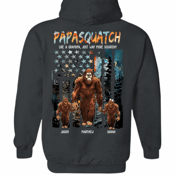 Papasquatch Like A Grandpa Just Way More Squatchy - Personalized Bigfoot Vintage Shirt Gift For Dad & Grandpa - Image 10