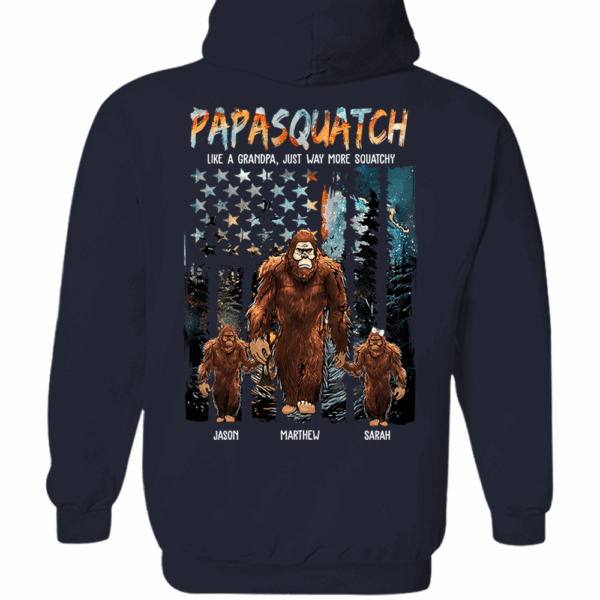 Papasquatch Like A Grandpa Just Way More Squatchy - Personalized Bigfoot Vintage Shirt Gift For Dad & Grandpa - Image 11