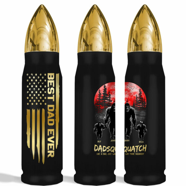Papasquatch, Like A Grandpa, Just Way More Squatchy - Personalized Bullet Tumbler - Image 9