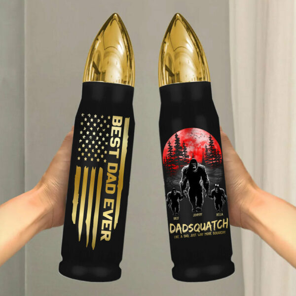 Papasquatch, Like A Grandpa, Just Way More Squatchy - Personalized Bullet Tumbler - Image 3