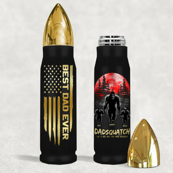 Papasquatch, Like A Grandpa, Just Way More Squatchy - Personalized Bullet Tumbler - Image 2