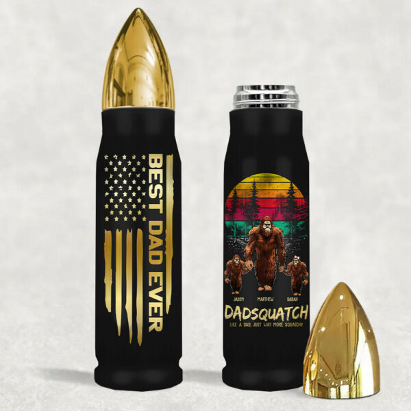 Papasquatch, Like A Grandpa, Just Way More Squatchy - Personalized Bullet Tumbler Vr2 - Image 3