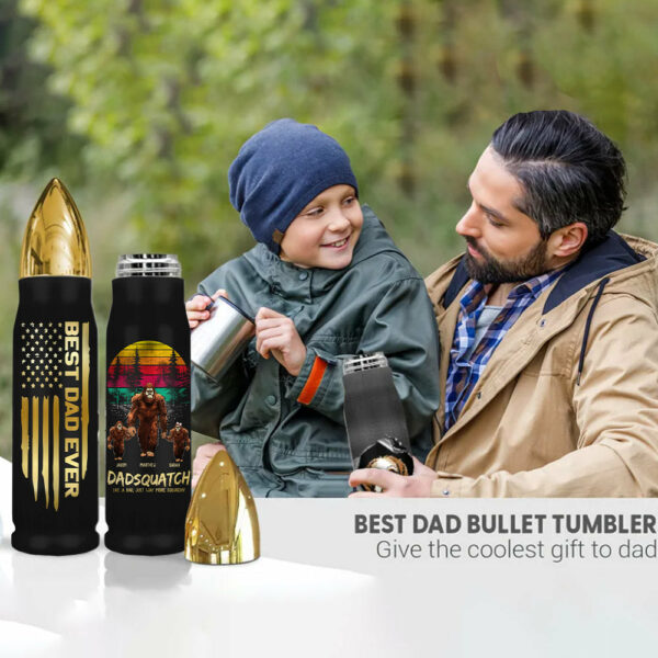 Papasquatch, Like A Grandpa, Just Way More Squatchy - Personalized Bullet Tumbler Vr2 - Image 9