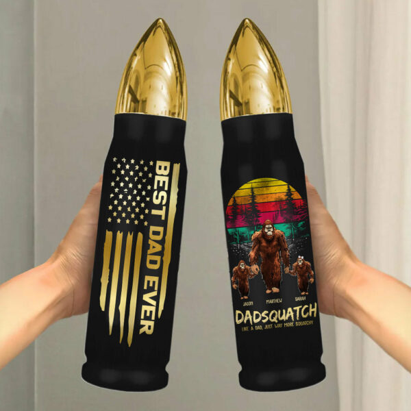 Papasquatch, Like A Grandpa, Just Way More Squatchy - Personalized Bullet Tumbler Vr2 - Image 2