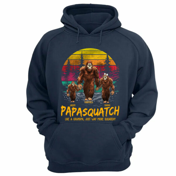 Papasquatch, Like A Grandpa, Just Way More Squatchy - Personalized Vintage Shirt - Image 11
