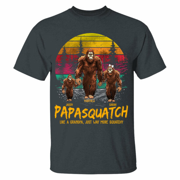 Papasquatch, Like A Grandpa, Just Way More Squatchy - Personalized Vintage Shirt - Image 2