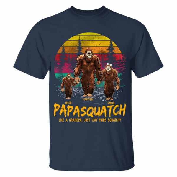 Papasquatch, Like A Grandpa, Just Way More Squatchy - Personalized Vintage Shirt - Image 4