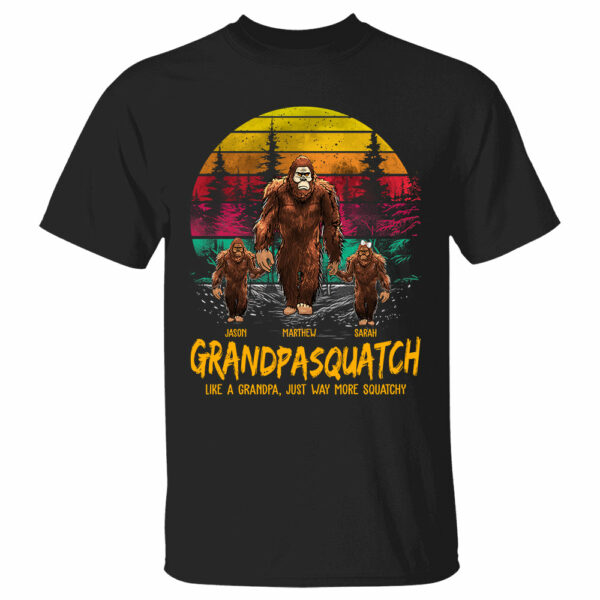 Papasquatch, Like A Grandpa, Just Way More Squatchy - Personalized Vintage Shirt - Image 2