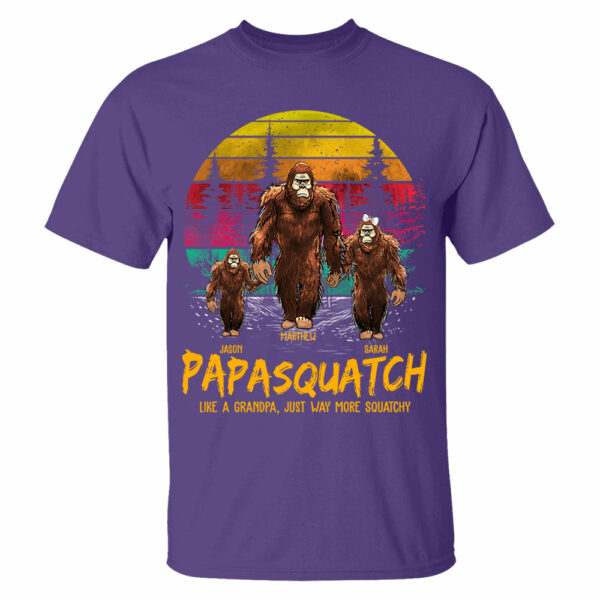 Papasquatch, Like A Grandpa, Just Way More Squatchy - Personalized Vintage Shirt - Image 3