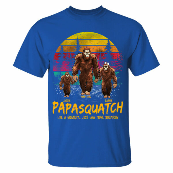 Papasquatch, Like A Grandpa, Just Way More Squatchy - Personalized Vintage Shirt - Image 5