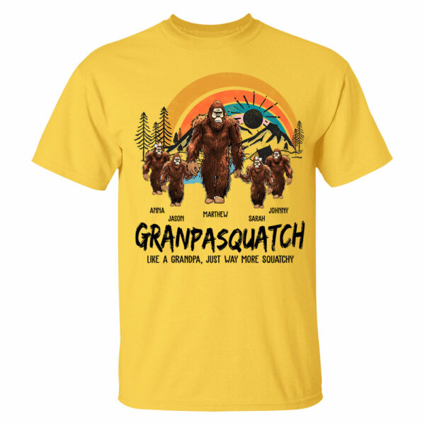 Papasquatch, Like A Grandpa, Just Way More Squatchy - Personalized Vintage Shirt NA04 - Image 4