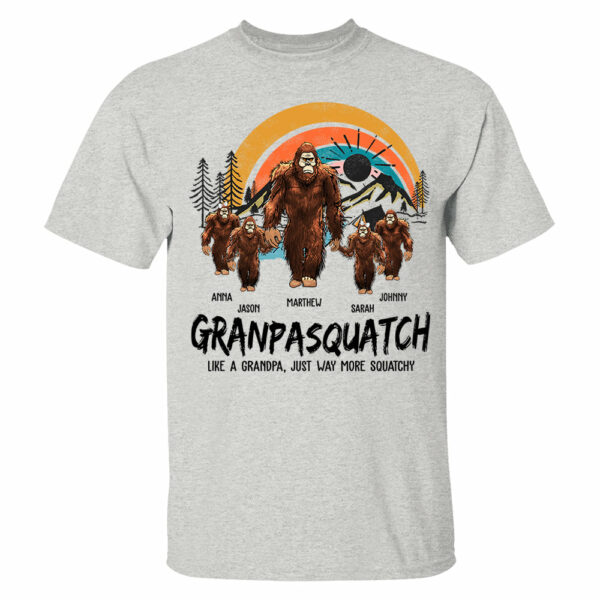 Papasquatch, Like A Grandpa, Just Way More Squatchy - Personalized Vintage Shirt NA04 - Image 2