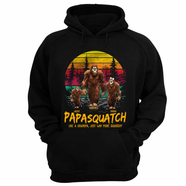 Papasquatch, Like A Grandpa, Just Way More Squatchy - Personalized Vintage Shirt - Image 10