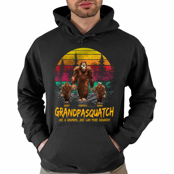 Papasquatch, Like A Grandpa, Just Way More Squatchy - Personalized Vintage Shirt - Image 5