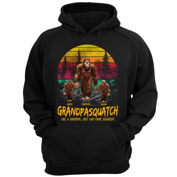 Papasquatch, Like A Grandpa, Just Way More Squatchy - Personalized Vintage Shirt - Image 4