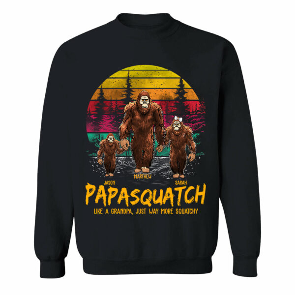 Papasquatch, Like A Grandpa, Just Way More Squatchy - Personalized Vintage Shirt - Image 6