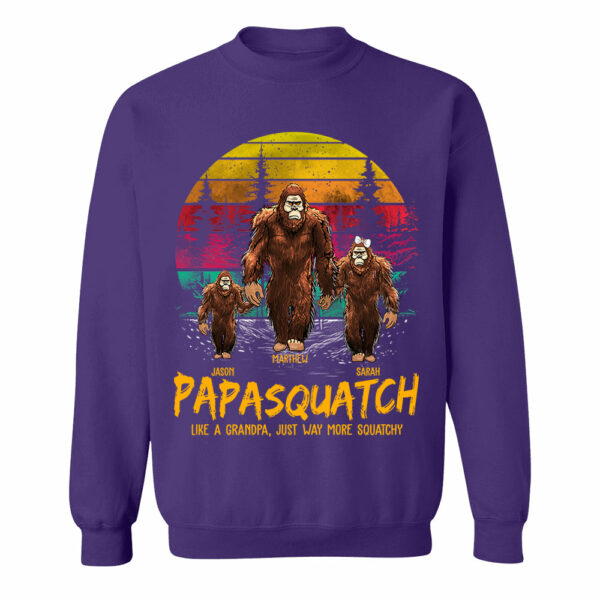 Papasquatch, Like A Grandpa, Just Way More Squatchy - Personalized Vintage Shirt - Image 9