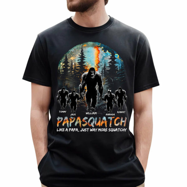 Papasquatch Like A Grandpa Just Way More Squatchy Personalized Shirt For Dad Grandpa H2511 - Image 3