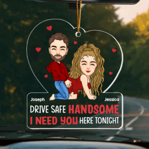 Partners In Crime - Couple Personalized Custom Car Ornament - Acrylic Custom Shaped - Gift For Husband Wife, Anniversary