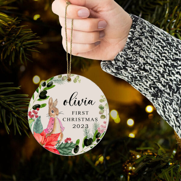 Personalised Baby's First Christmas Ornament, Personalized First Christmas Peter Rabbit Decoration, Custom Ornament, First Xmas Ornament - Image 6