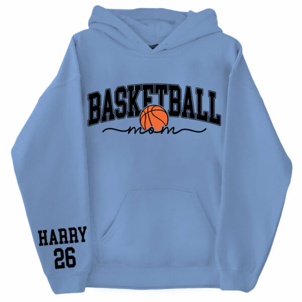 Personalize Basketball Mom Kids Name On Sleeve Sweatshirt, Mom Basketball Sweater, Basketball Mama Shirt, Gift for Basketball Mom, Fall Basketball Season Shirt - Image 11