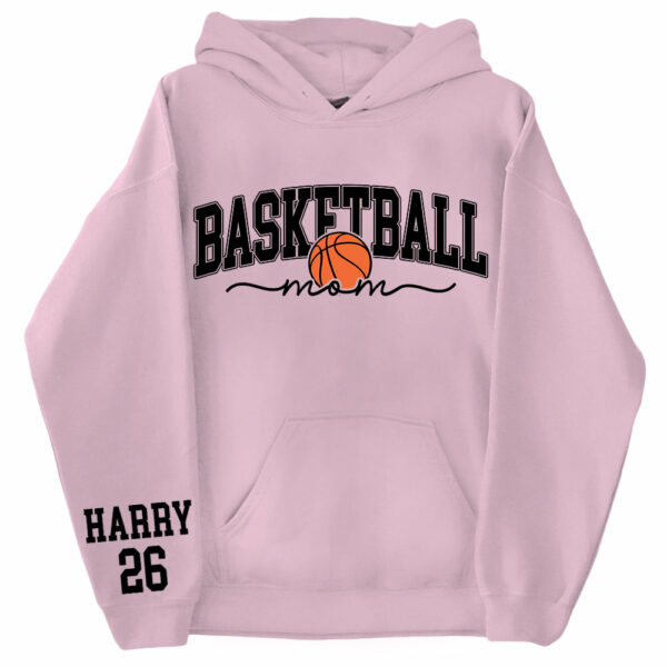 Personalize Basketball Mom Kids Name On Sleeve Sweatshirt, Mom Basketball Sweater, Basketball Mama Shirt, Gift for Basketball Mom, Fall Basketball Season Shirt - Image 13