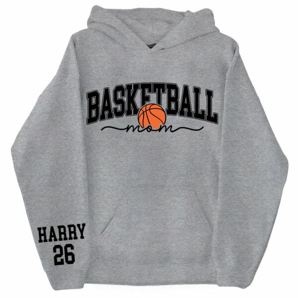 Personalize Basketball Mom Kids Name On Sleeve Sweatshirt, Mom Basketball Sweater, Basketball Mama Shirt, Gift for Basketball Mom, Fall Basketball Season Shirt - Image 10