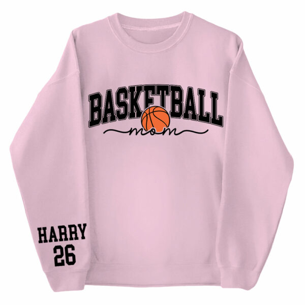 Personalize Basketball Mom Kids Name On Sleeve Sweatshirt, Mom Basketball Sweater, Basketball Mama Shirt, Gift for Basketball Mom, Fall Basketball Season Shirt - Image 7