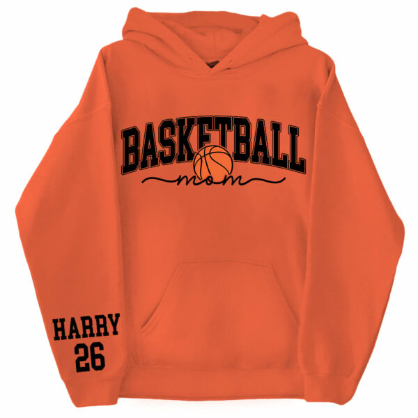 Personalize Basketball Mom Kids Name On Sleeve Sweatshirt, Mom Basketball Sweater, Basketball Mama Shirt, Gift for Basketball Mom, Fall Basketball Season Shirt - Image 12