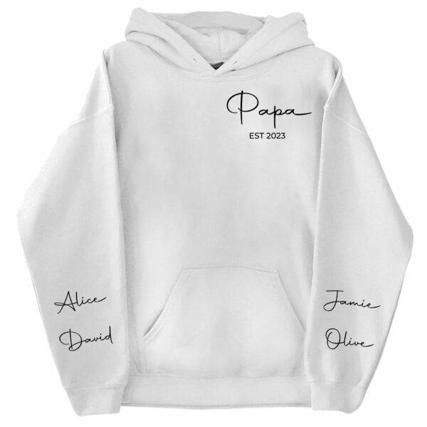 Personalize Papa Sweatshirt with Grandkids Names on Sleeve, Grandpa Sweatshirt, Abuelo Sweatshirt, Fathers Day Gift, New Grandpa Gift - Image 7