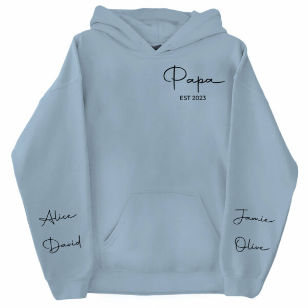 Personalize Papa Sweatshirt with Grandkids Names on Sleeve, Grandpa Sweatshirt, Abuelo Sweatshirt, Fathers Day Gift, New Grandpa Gift - Image 13