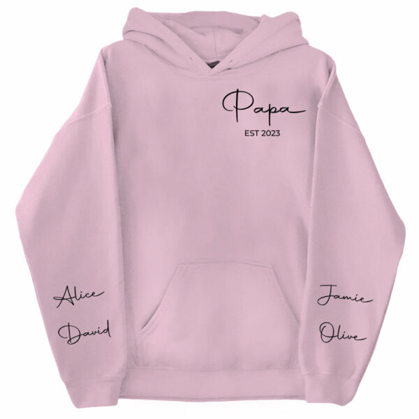 Personalize Papa Sweatshirt with Grandkids Names on Sleeve, Grandpa Sweatshirt, Abuelo Sweatshirt, Fathers Day Gift, New Grandpa Gift - Image 9