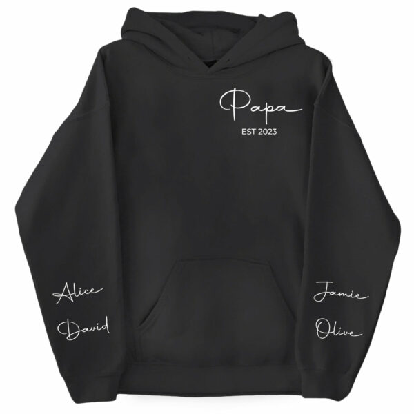 Personalize Papa Sweatshirt with Grandkids Names on Sleeve, Grandpa Sweatshirt, Abuelo Sweatshirt, Fathers Day Gift, New Grandpa Gift - Image 5