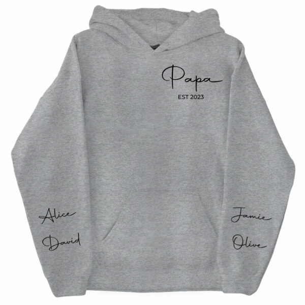Personalize Papa Sweatshirt with Grandkids Names on Sleeve, Grandpa Sweatshirt, Abuelo Sweatshirt, Fathers Day Gift, New Grandpa Gift - Image 11