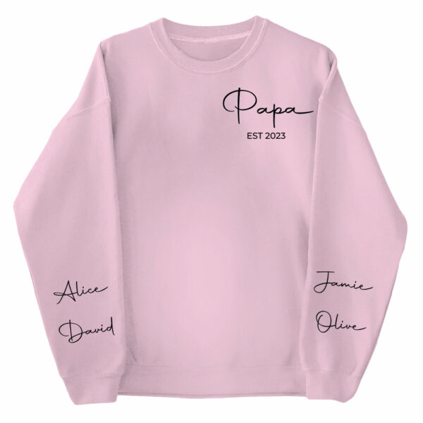 Personalize Papa Sweatshirt with Grandkids Names on Sleeve, Grandpa Sweatshirt, Abuelo Sweatshirt, Fathers Day Gift, New Grandpa Gift - Image 8
