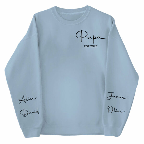 Personalize Papa Sweatshirt with Grandkids Names on Sleeve, Grandpa Sweatshirt, Abuelo Sweatshirt, Fathers Day Gift, New Grandpa Gift - Image 12