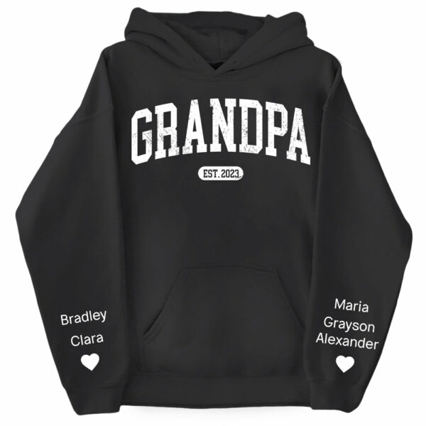 Personalize Papa Sweatshirt with Grandkids Names on Sleeve, Grandpa Sweatshirt, Abuelo Sweatshirt, Fathers Day Gift, New Grandpa Gift Vr2 - Image 6