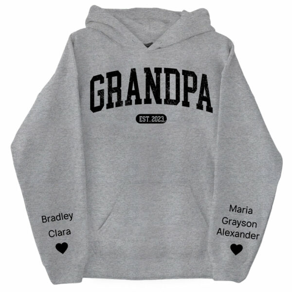 Personalize Papa Sweatshirt with Grandkids Names on Sleeve, Grandpa Sweatshirt, Abuelo Sweatshirt, Fathers Day Gift, New Grandpa Gift Vr2 - Image 7