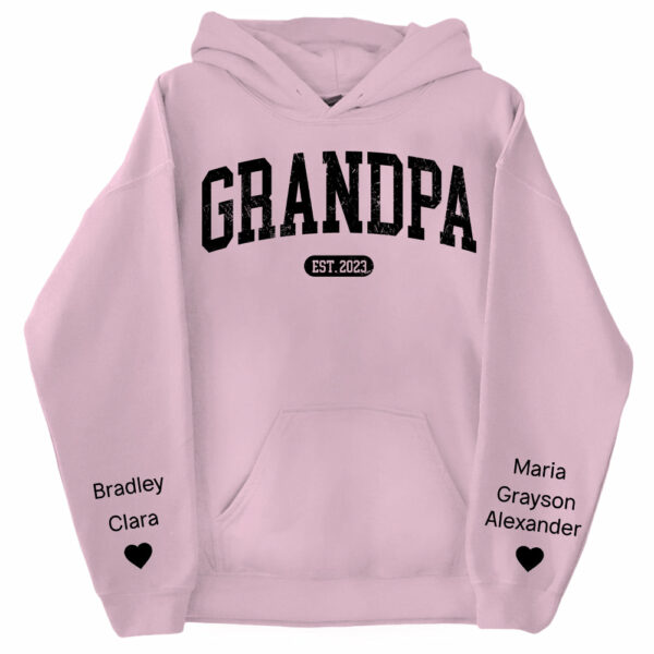 Personalize Papa Sweatshirt with Grandkids Names on Sleeve, Grandpa Sweatshirt, Abuelo Sweatshirt, Fathers Day Gift, New Grandpa Gift Vr2 - Image 13