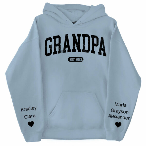 Personalize Papa Sweatshirt with Grandkids Names on Sleeve, Grandpa Sweatshirt, Abuelo Sweatshirt, Fathers Day Gift, New Grandpa Gift Vr2 - Image 12