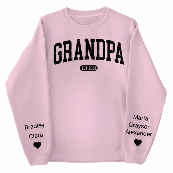 Personalize Papa Sweatshirt with Grandkids Names on Sleeve, Grandpa Sweatshirt, Abuelo Sweatshirt, Fathers Day Gift, New Grandpa Gift Vr2 - Image 9