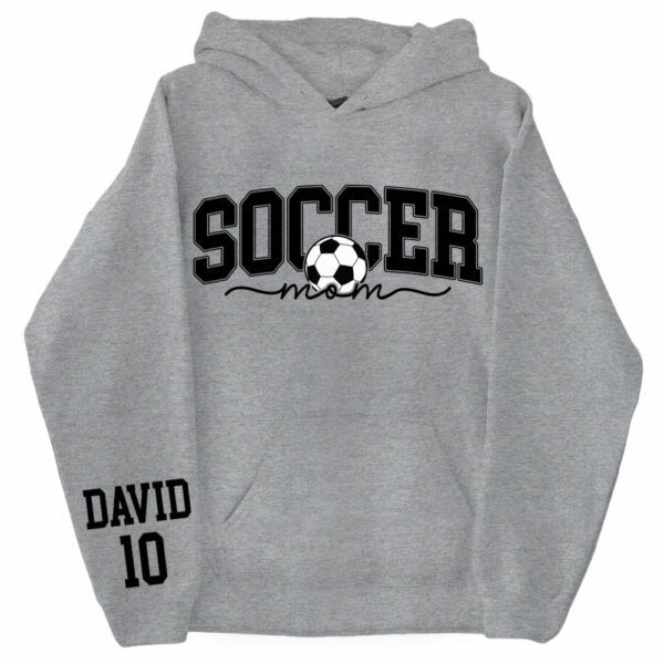 Personalize Soccer Mom Kids Name On Sleeve Sweatshirt, Mom Soccer Sweater, Soccer Mama Shirt, Gift for Soccer Mom, Fall Soccer Season Shirt - Image 10