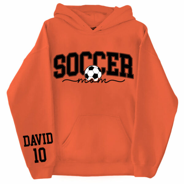 Personalize Soccer Mom Kids Name On Sleeve Sweatshirt, Mom Soccer Sweater, Soccer Mama Shirt, Gift for Soccer Mom, Fall Soccer Season Shirt - Image 11