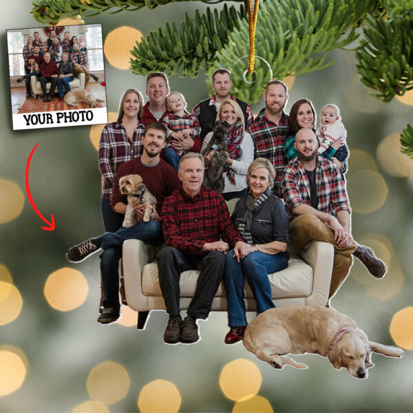 Personalized - Photo Background Removal - Custom Ornament From Photo - Gift For Family - Family On Sofa - Image 2