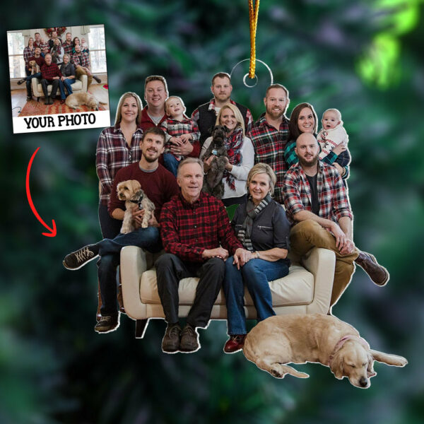 Personalized - Photo Background Removal - Custom Ornament From Photo - Gift For Family - Family On Sofa - Image 3