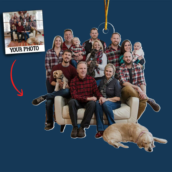 Personalized - Photo Background Removal - Custom Ornament From Photo - Gift For Family - Family On Sofa - Image 4