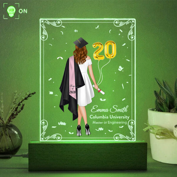 Personalized 3D Led Light Wooden Graduation Gift For Her Senior Gift Graduate 2024 K1702 - Image 2